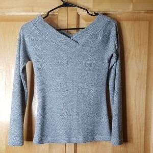 Grey Off Shoulder Top